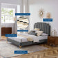Colette Full Performance Velvet Platform Bed, MOD-6888 FredCo