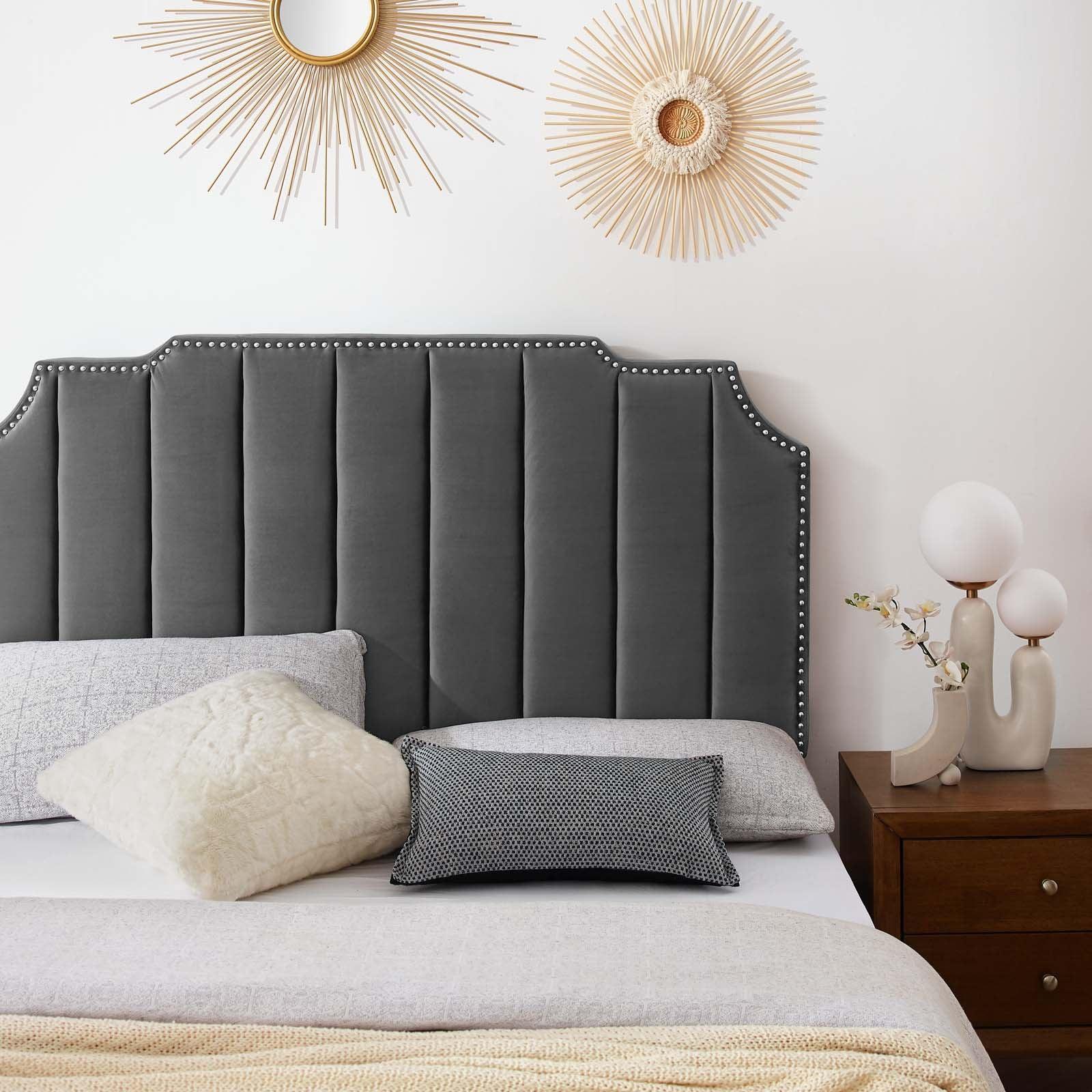Colette Full Performance Velvet Platform Bed, MOD-6888 FredCo