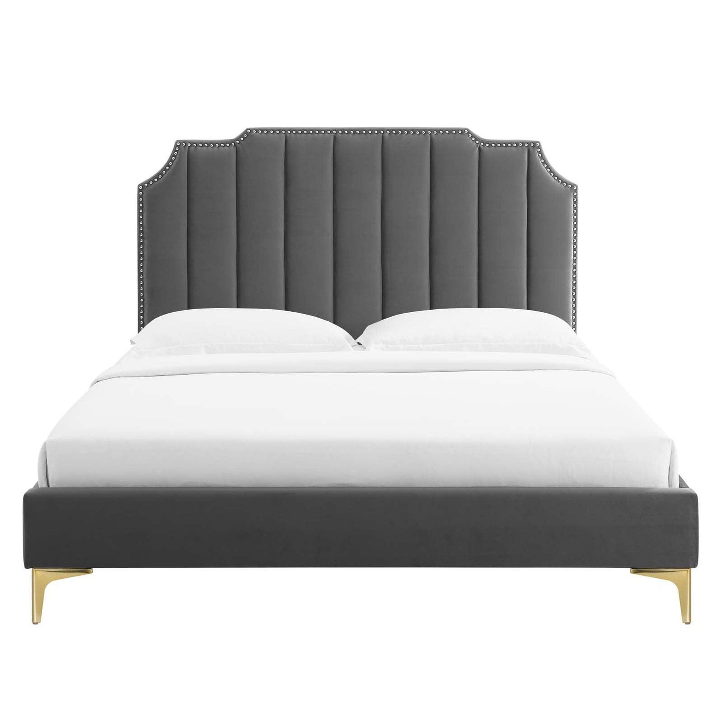 Colette Full Performance Velvet Platform Bed, MOD-6888 FredCo