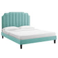 Colette Full Performance Velvet Platform Bed, MOD-6890 FredCo