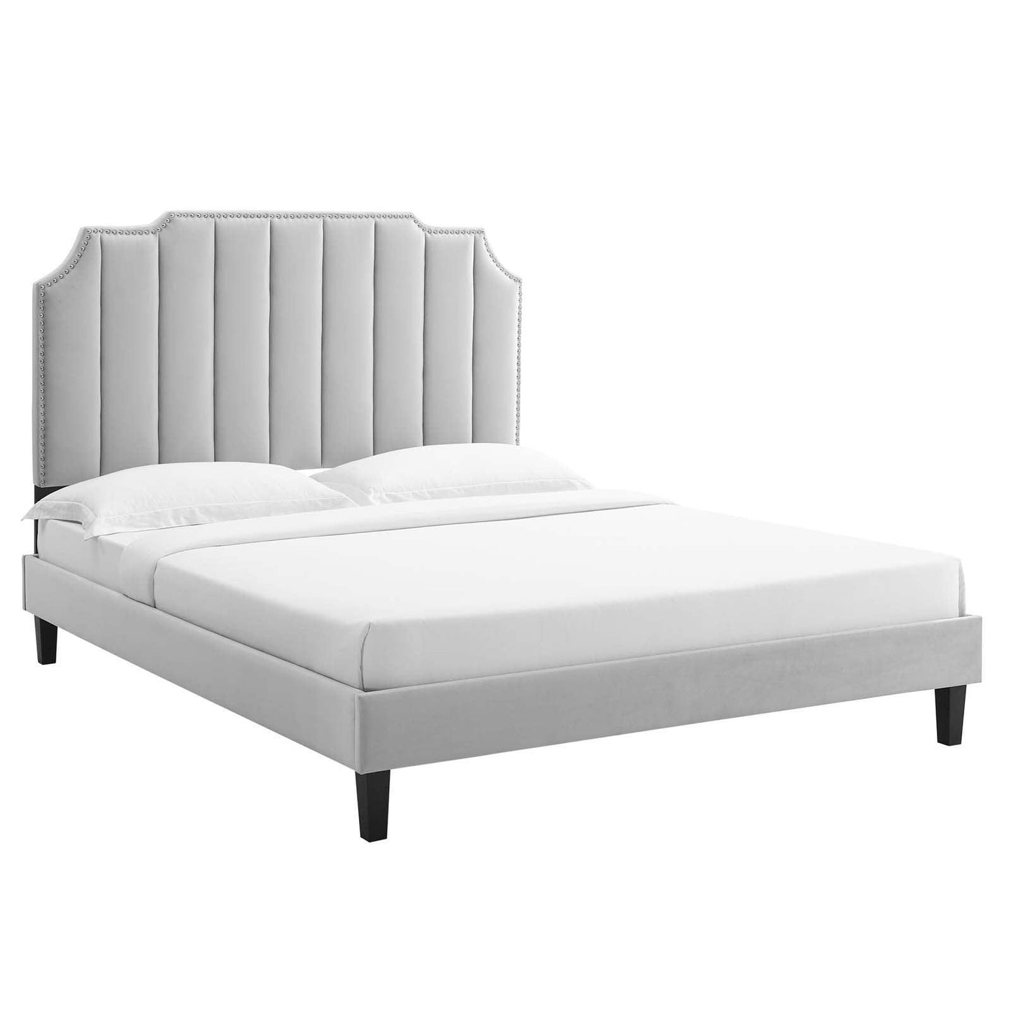 Colette Full Performance Velvet Platform Bed, MOD-6890 FredCo