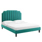 Colette Full Performance Velvet Platform Bed, MOD-6890 FredCo