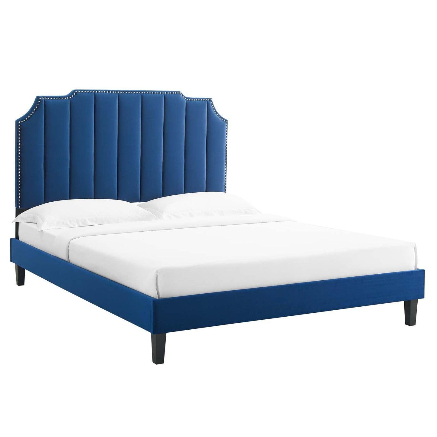 Colette Full Performance Velvet Platform Bed, MOD-6890 FredCo