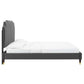 Colette King Performance Velvet Platform Bed, MOD-7074 FredCo