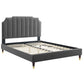 Colette King Performance Velvet Platform Bed, MOD-7074 FredCo