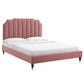 Colette King Performance Velvet Platform Bed, MOD-7074 FredCo