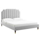 Colette King Performance Velvet Platform Bed, MOD-7074 FredCo