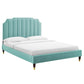 Colette King Performance Velvet Platform Bed, MOD-7074 FredCo