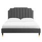 Colette King Performance Velvet Platform Bed, MOD-7074 FredCo