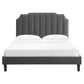 Colette King Performance Velvet Platform Bed, MOD-7075 FredCo