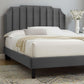 Colette King Performance Velvet Platform Bed, MOD-7075 FredCo
