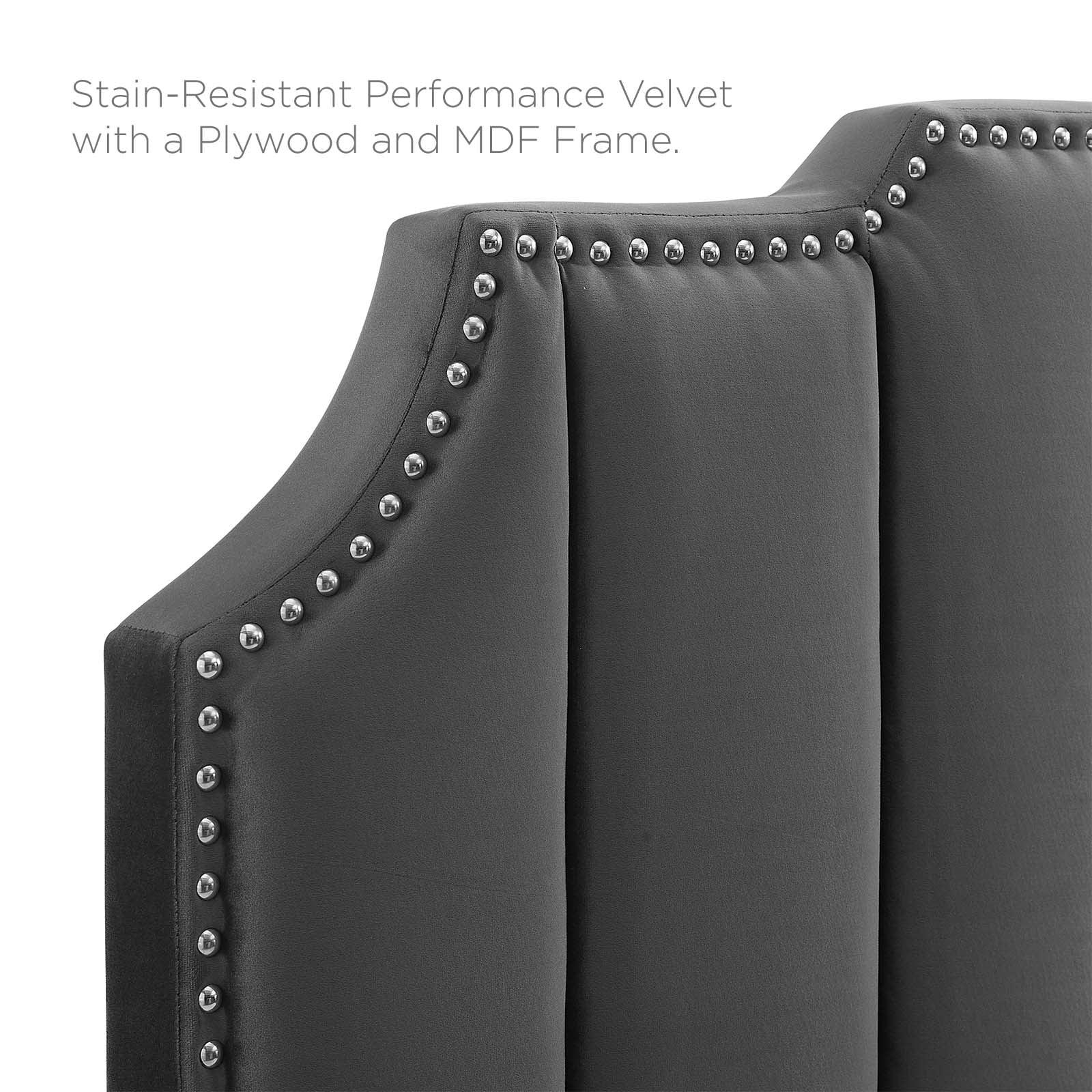Colette Queen Performance Velvet Platform Bed, MOD-6584 FredCo