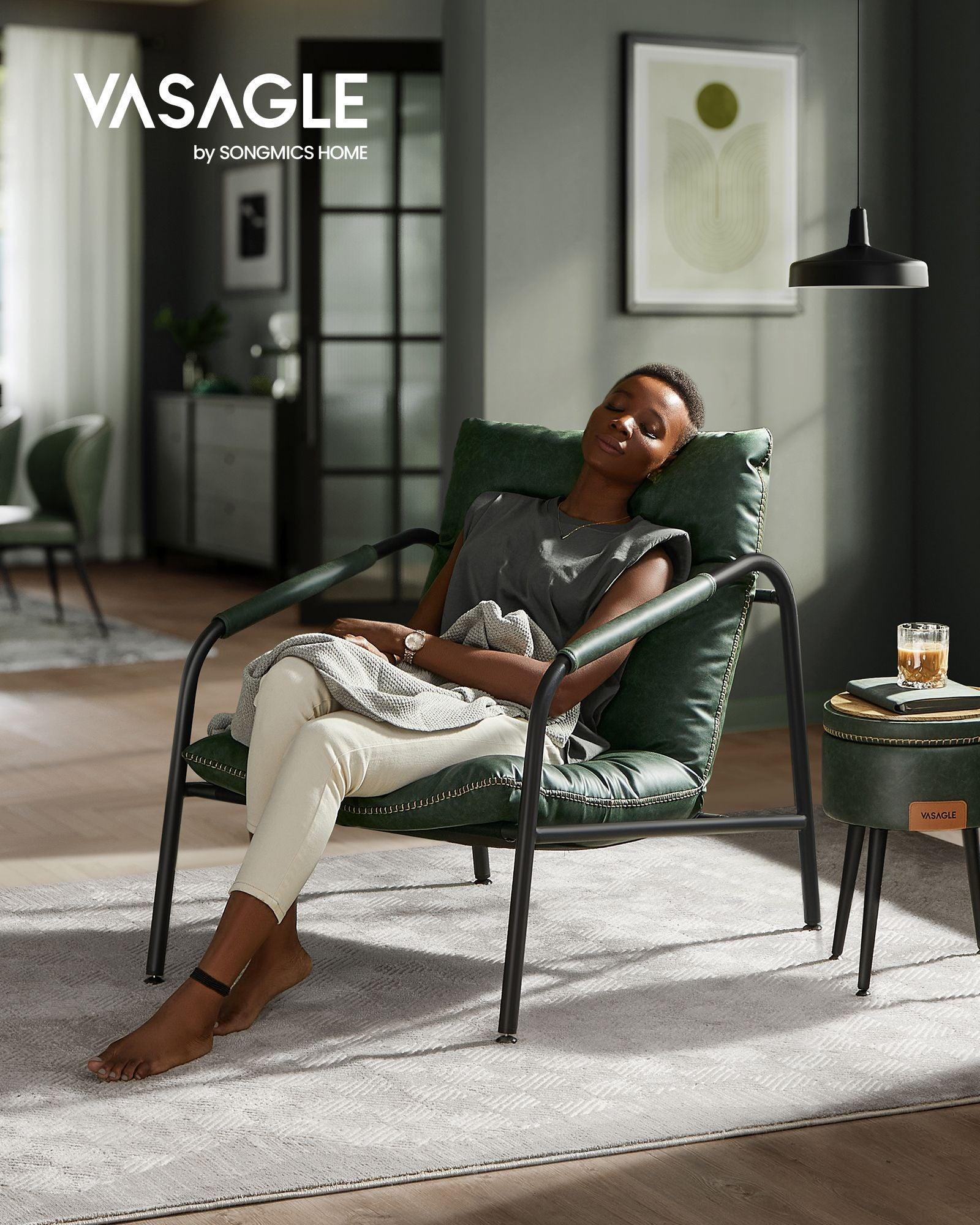Collection - Accent Chair with Sleek Frame, Forest Green FredCo