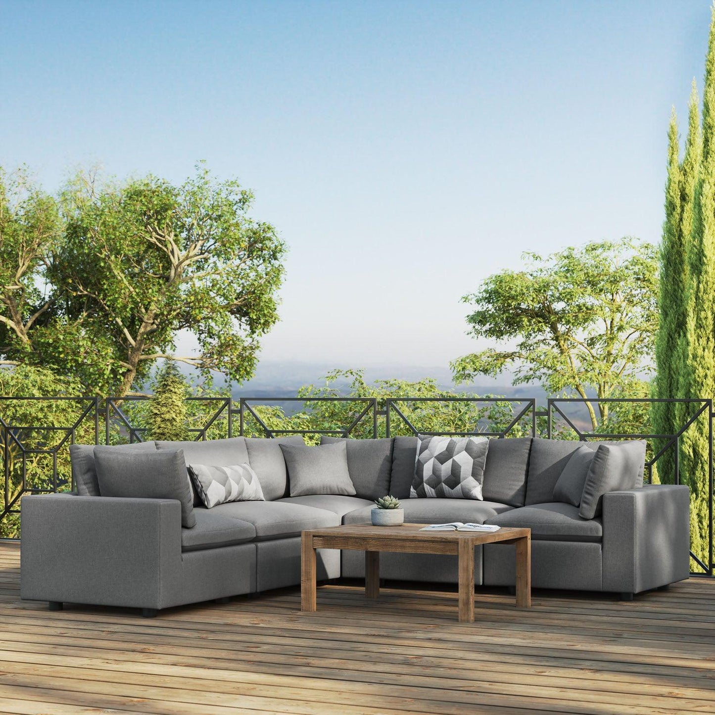 Commix 5-Piece Outdoor Patio Sectional Sofa, EEI-5589 FredCo