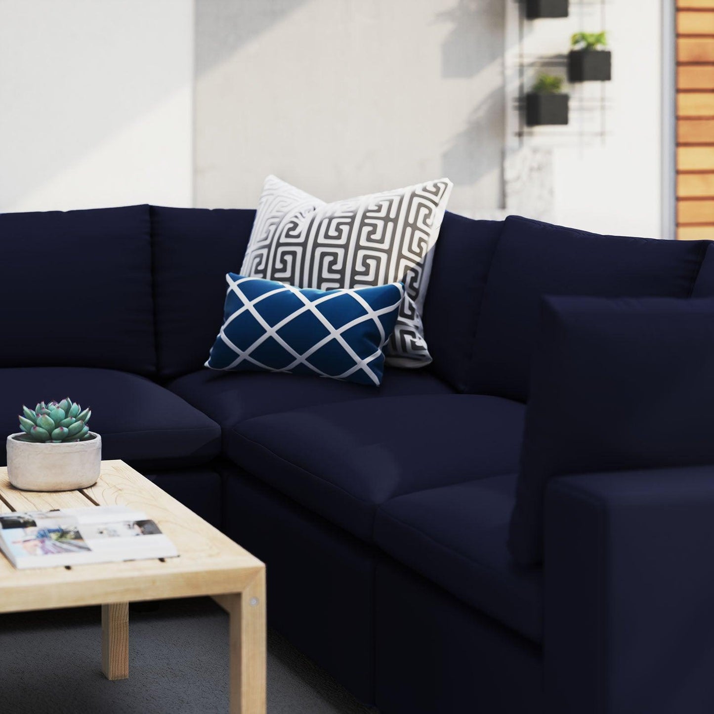 Commix 5-Piece Sunbrella Outdoor Patio Sectional Sofa, EEI-5590 FredCo
