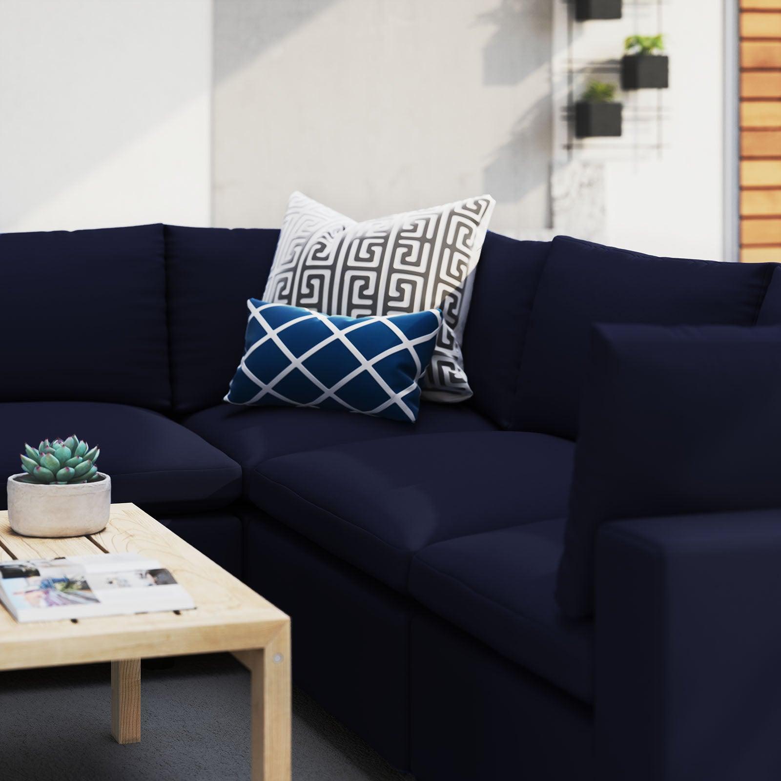 Commix 5-Piece Sunbrella Outdoor Patio Sectional Sofa, EEI-5590 FredCo