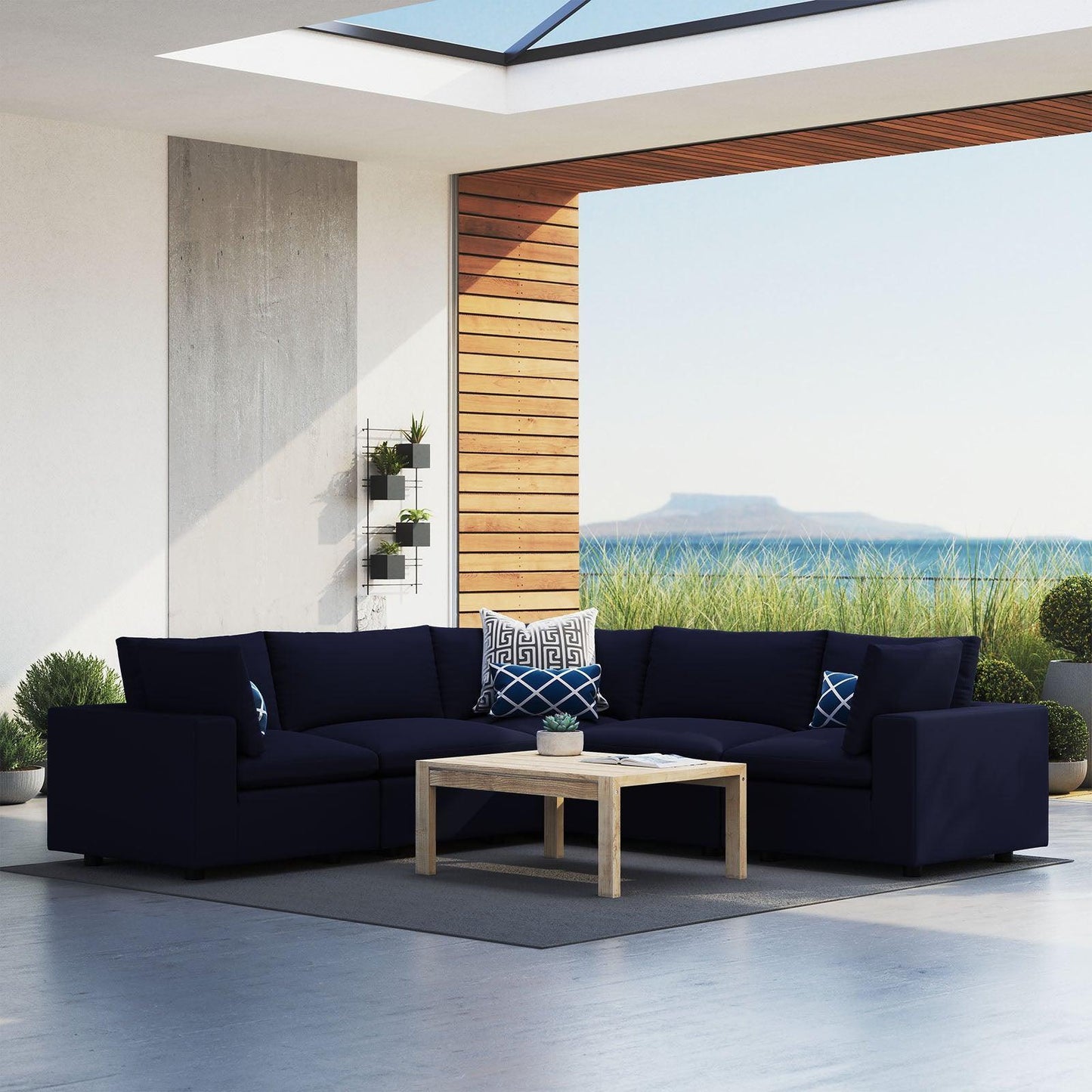 Commix 5-Piece Sunbrella Outdoor Patio Sectional Sofa, EEI-5590 FredCo