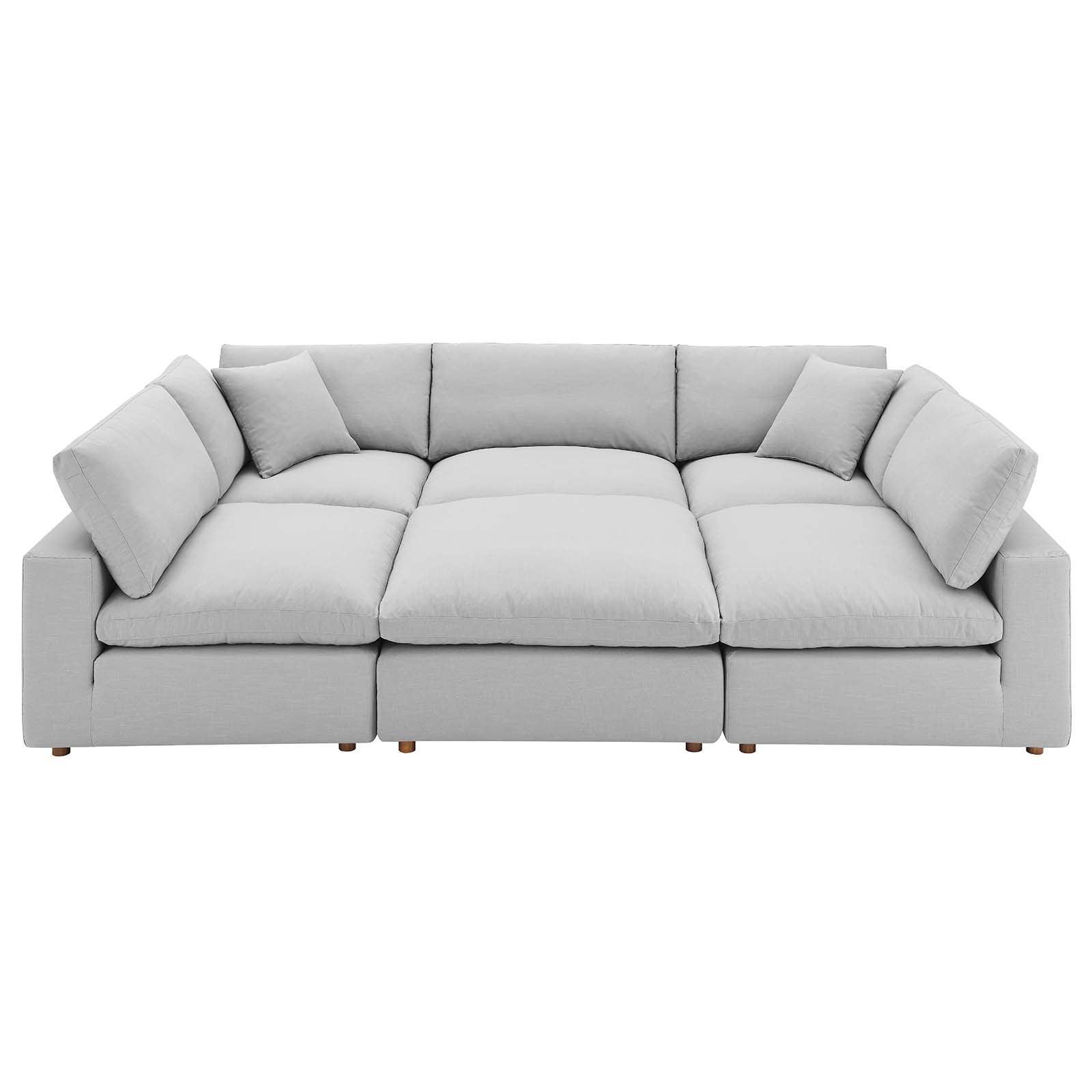 Commix Down Filled Overstuffed 6-Piece Sectional Sofa, EEI-5761 FredCo