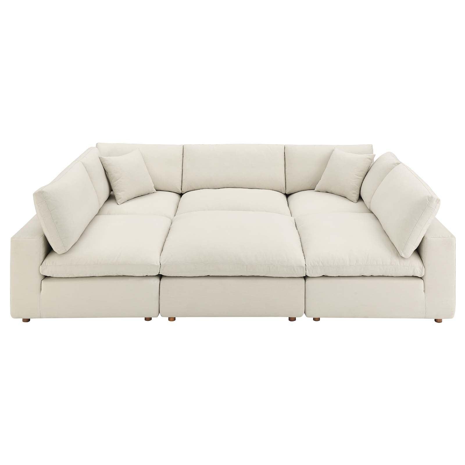 Commix Down Filled Overstuffed 6-Piece Sectional Sofa, EEI-5761 FredCo