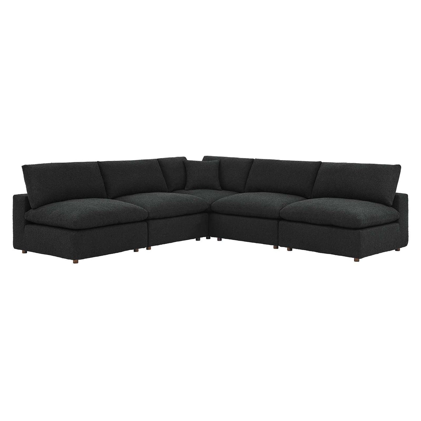 Commix Down Filled Overstuffed Boucle Fabric 5-Piece Sectional Sofa, EEI-6367 FredCo