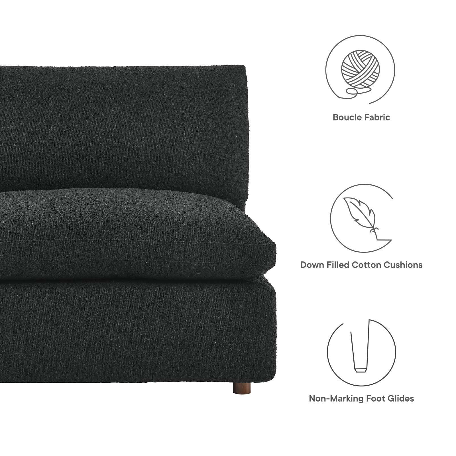 Commix Down Filled Overstuffed Boucle Fabric 5-Piece Sectional Sofa, EEI-6367 FredCo