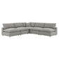 Commix Down Filled Overstuffed Boucle Fabric 5-Piece Sectional Sofa, EEI-6367 FredCo