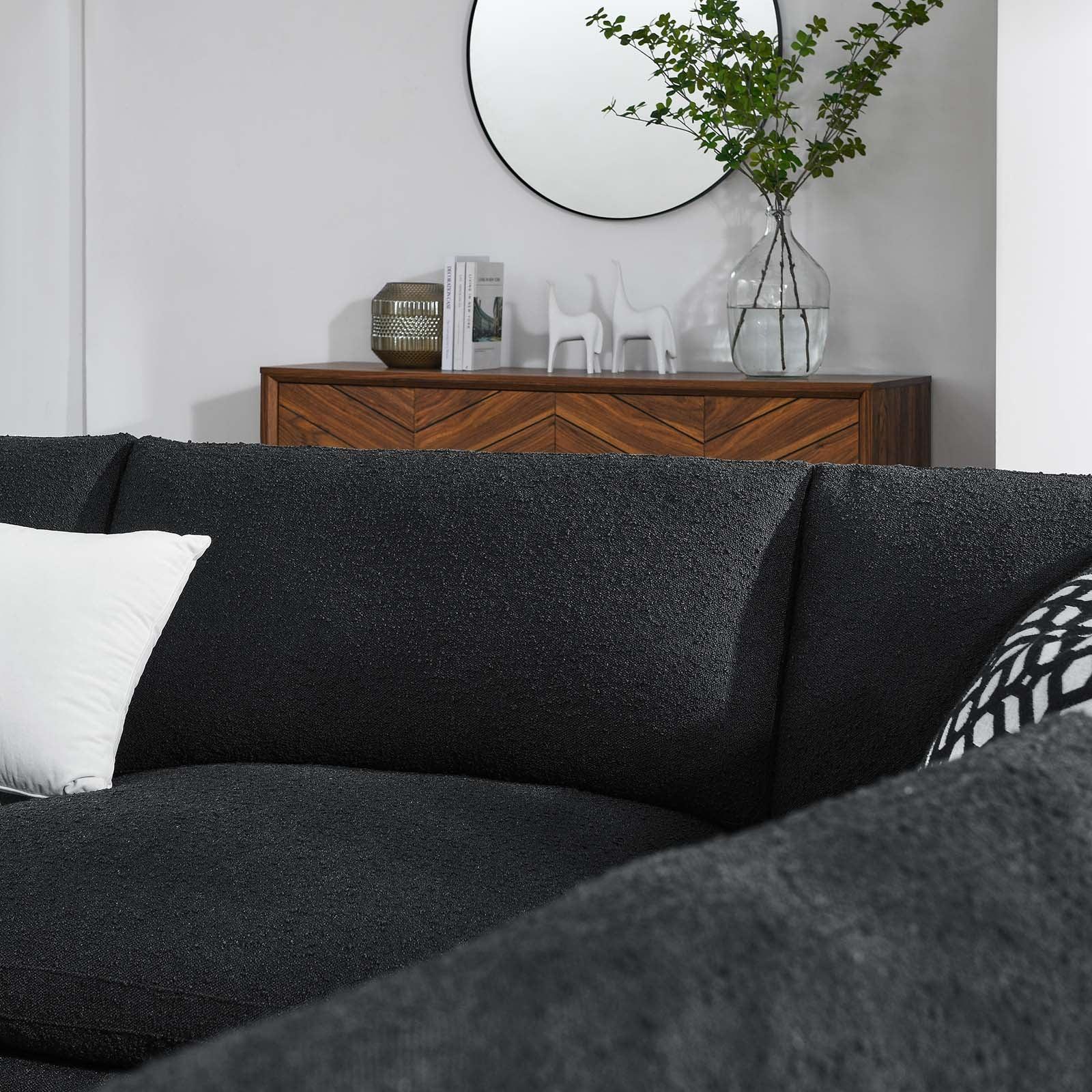 Commix Down Filled Overstuffed Boucle Fabric 5-Piece Sectional Sofa, EEI-6367 FredCo
