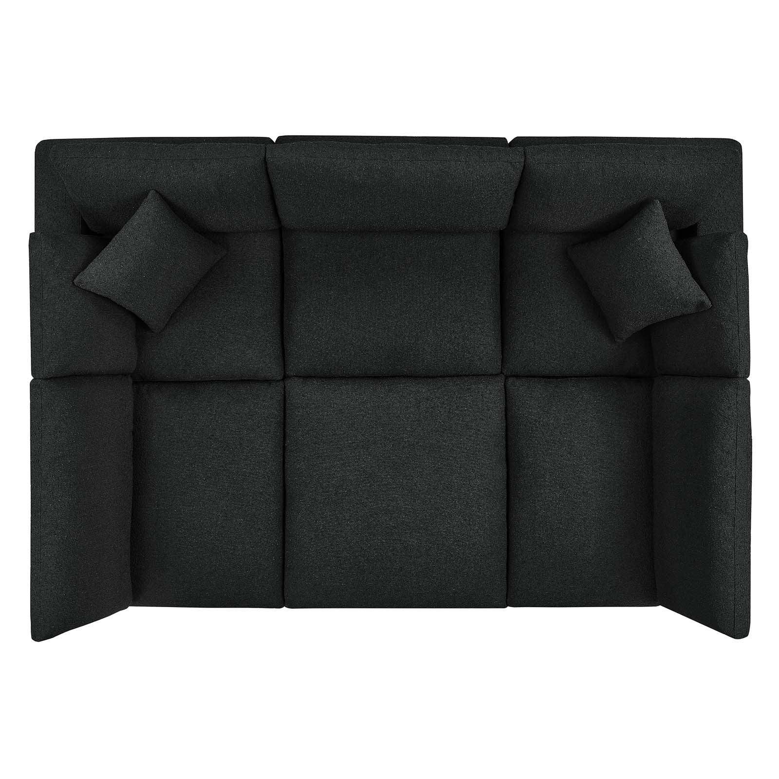 Commix Down Filled Overstuffed Boucle Fabric 6-Piece Sectional Sofa, EEI-6372 FredCo