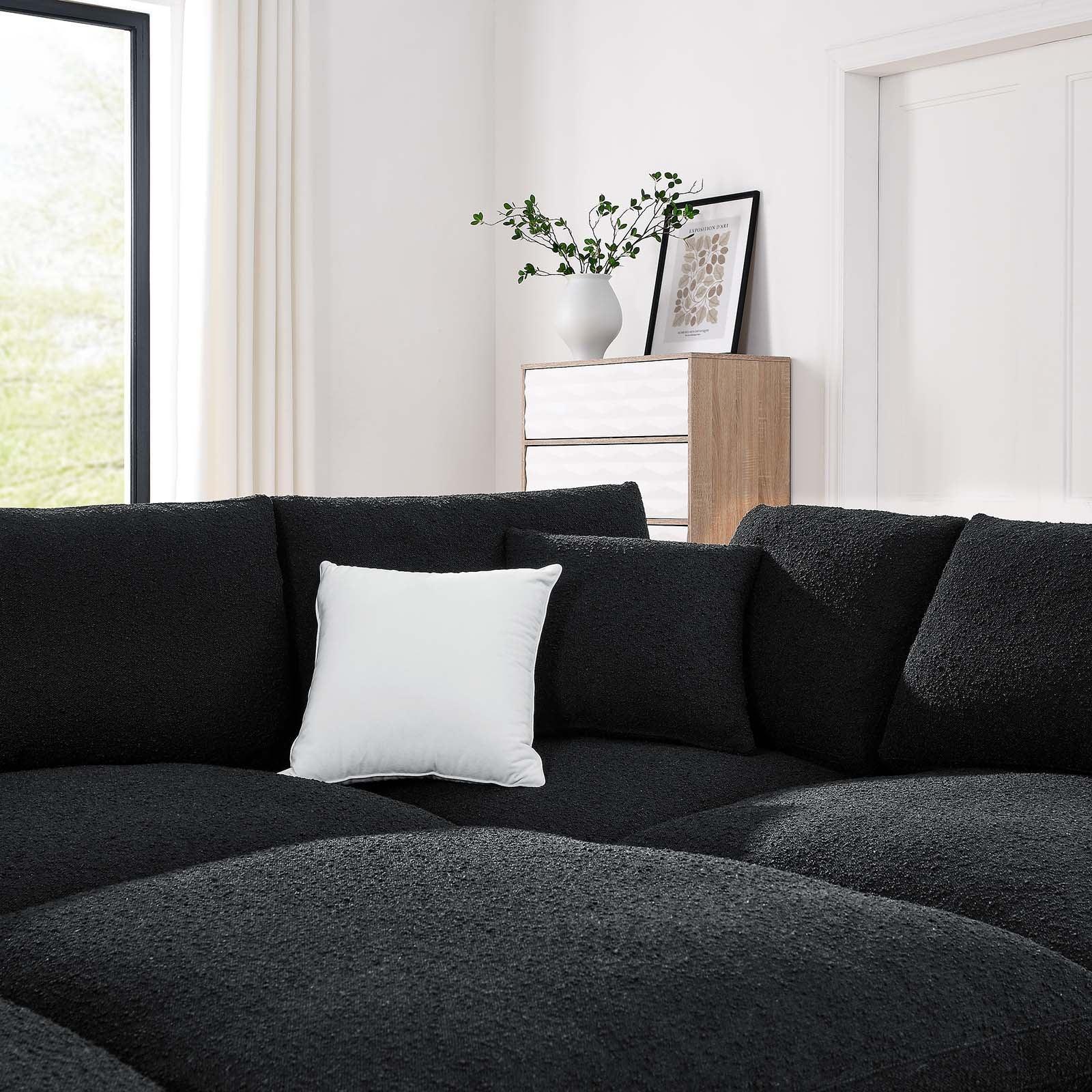 Commix Down Filled Overstuffed Boucle Fabric 6-Piece Sectional Sofa, EEI-6372 FredCo