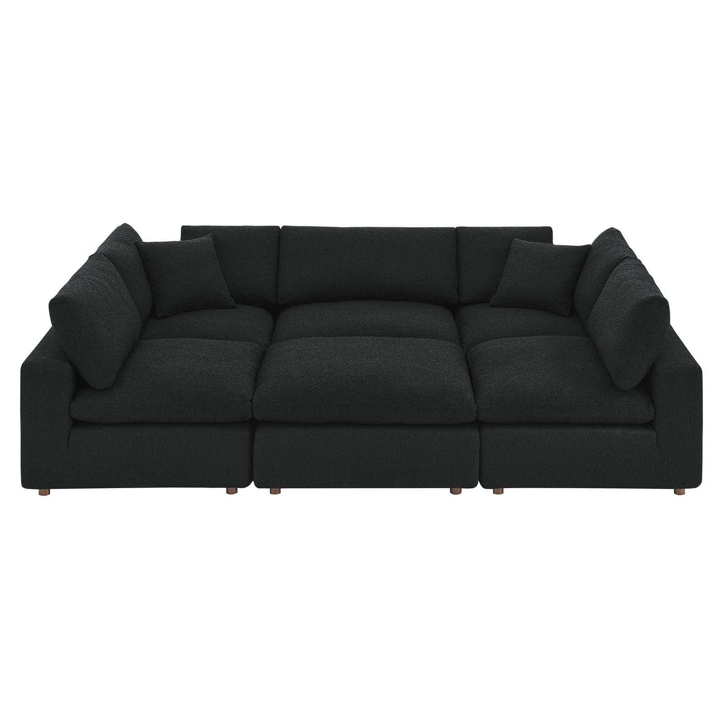 Commix Down Filled Overstuffed Boucle Fabric 6-Piece Sectional Sofa, EEI-6372 FredCo