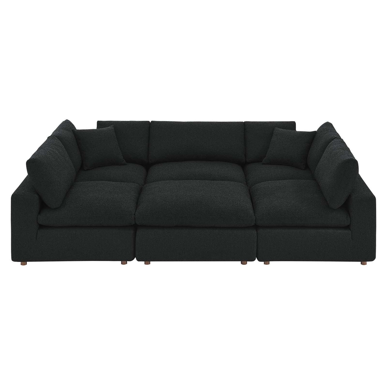 Commix Down Filled Overstuffed Boucle Fabric 6-Piece Sectional Sofa, EEI-6372 FredCo