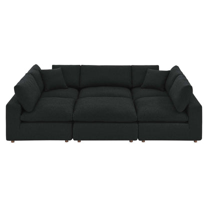 Commix Down Filled Overstuffed Boucle Fabric 6-Piece Sectional Sofa, EEI-6372 FredCo