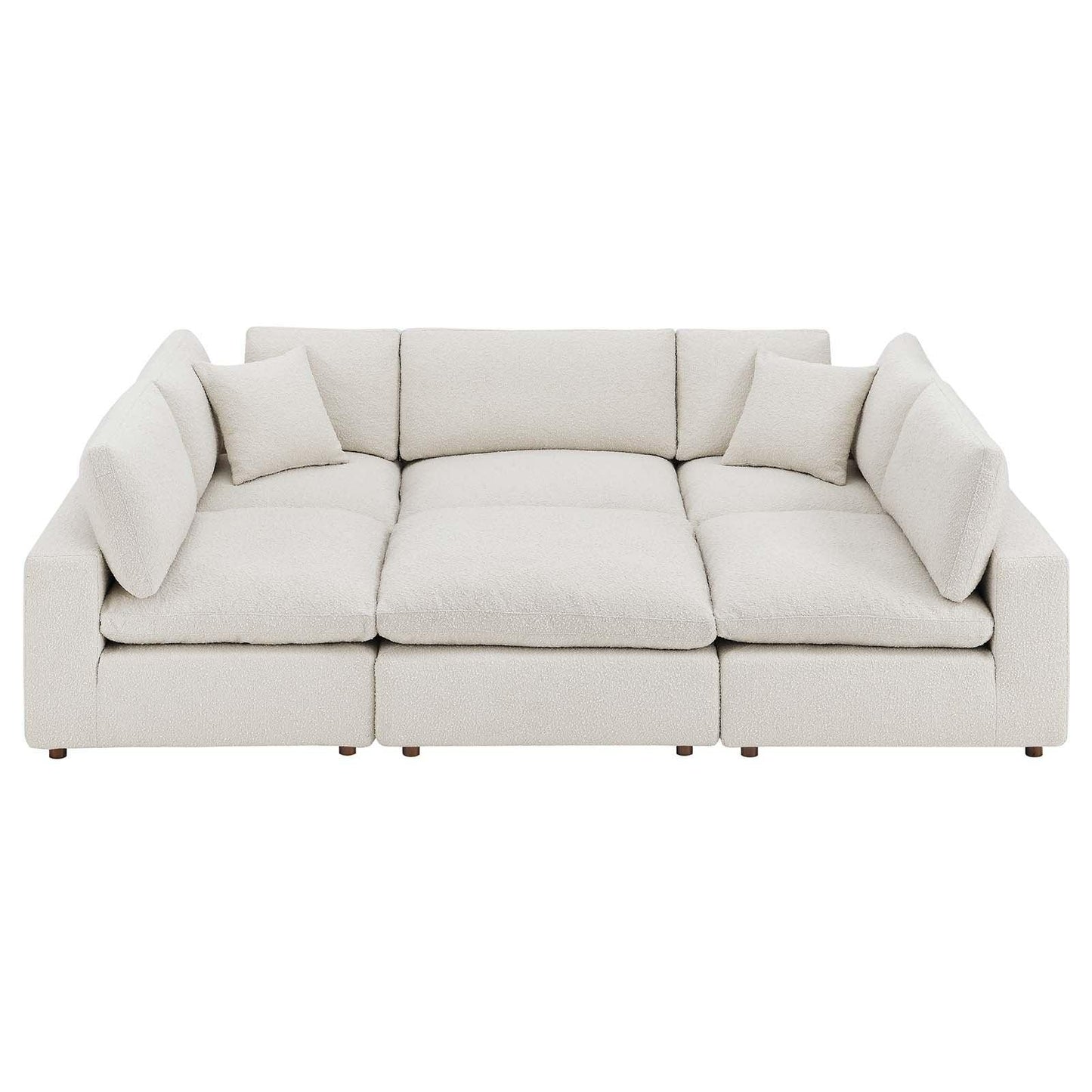Commix Down Filled Overstuffed Boucle Fabric 6-Piece Sectional Sofa, EEI-6372 FredCo