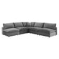 Commix Down Filled Overstuffed Performance Velvet 5-Piece Sectional Sofa, EEI-4822 FredCo
