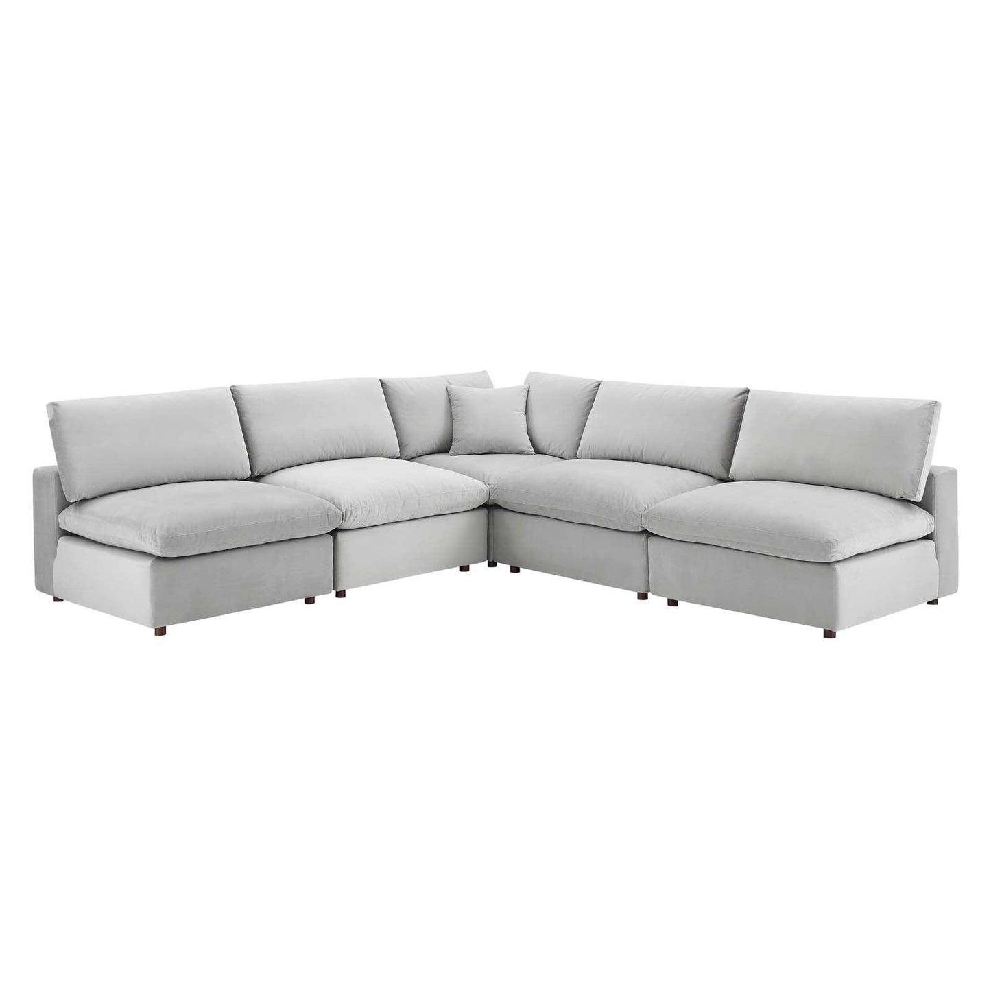Commix Down Filled Overstuffed Performance Velvet 5-Piece Sectional Sofa, EEI-4822 FredCo