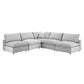 Commix Down Filled Overstuffed Performance Velvet 5-Piece Sectional Sofa, EEI-4822 FredCo
