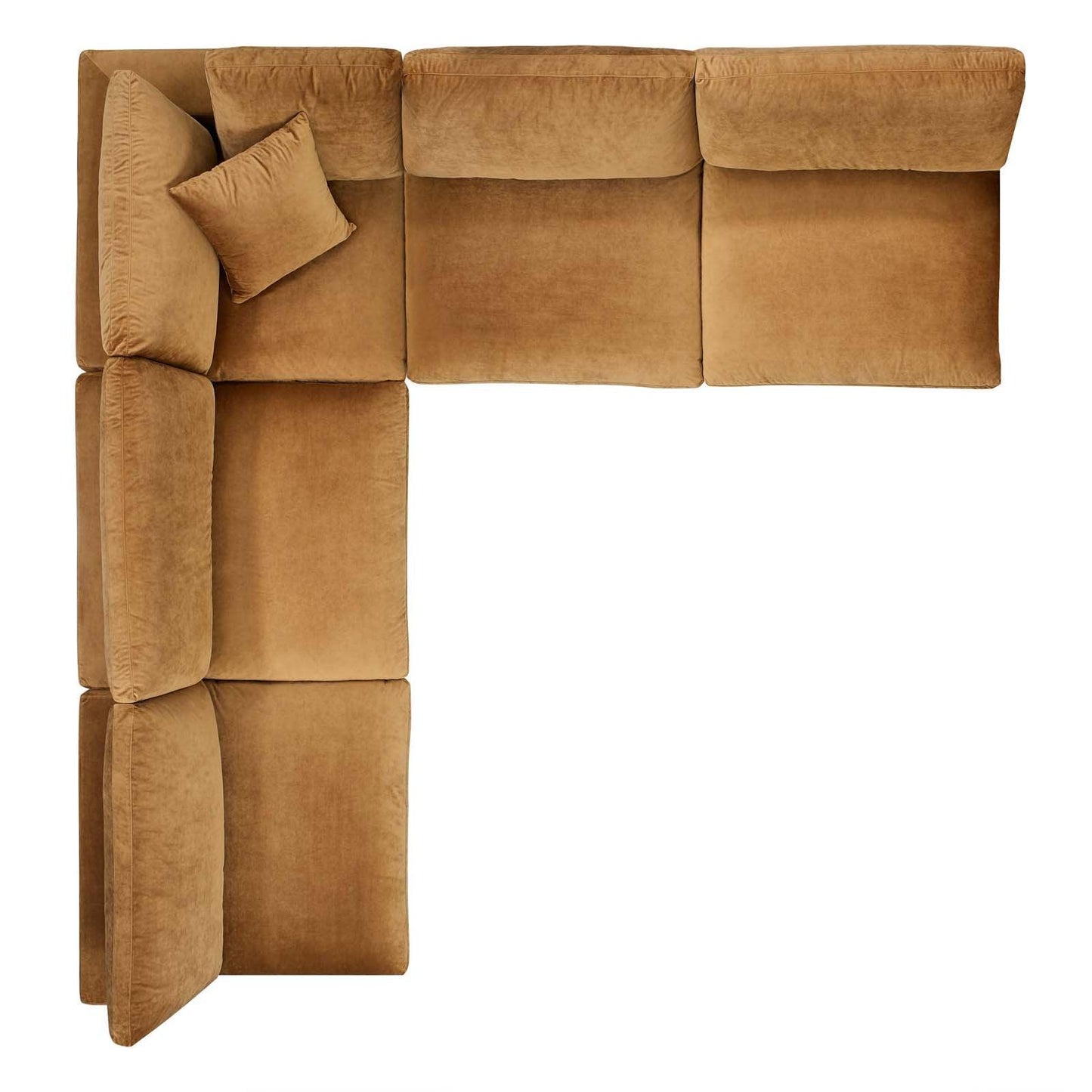 Commix Down Filled Overstuffed Performance Velvet 5-Piece Sectional Sofa, EEI-4822 FredCo