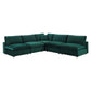 Commix Down Filled Overstuffed Performance Velvet 5-Piece Sectional Sofa, EEI-4822 FredCo