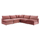 Commix Down Filled Overstuffed Performance Velvet 5-Piece Sectional Sofa, EEI-4822 FredCo