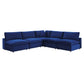Commix Down Filled Overstuffed Performance Velvet 5-Piece Sectional Sofa, EEI-4822 FredCo