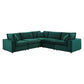 Commix Down Filled Overstuffed Performance Velvet 5-Piece Sectional Sofa, EEI-4823 FredCo