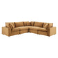 Commix Down Filled Overstuffed Performance Velvet 5-Piece Sectional Sofa, EEI-4823 FredCo