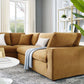 Commix Down Filled Overstuffed Performance Velvet 5-Piece Sectional Sofa, EEI-4823 FredCo