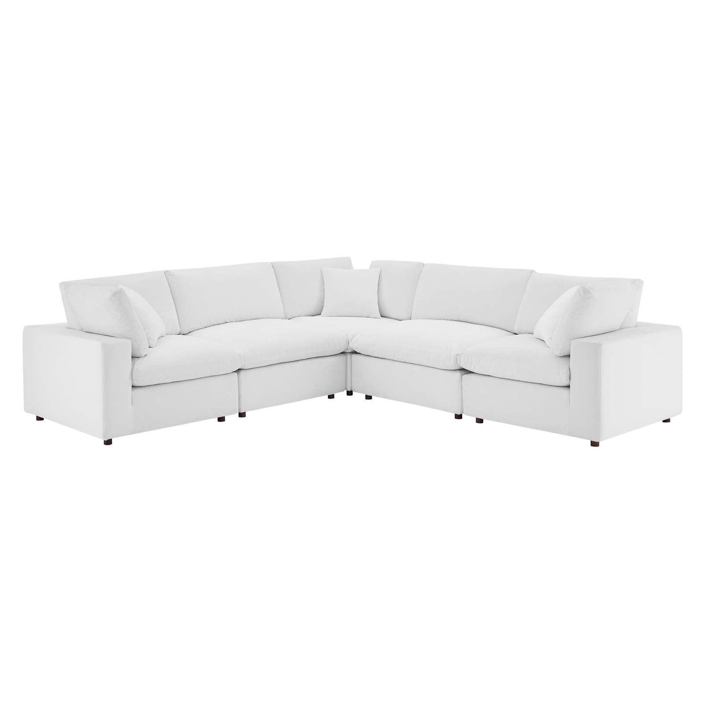 Commix Down Filled Overstuffed Performance Velvet 5-Piece Sectional Sofa, EEI-4823 FredCo