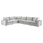 Commix Down Filled Overstuffed Performance Velvet 6-Piece Sectional Sofa, EEI-4824 FredCo