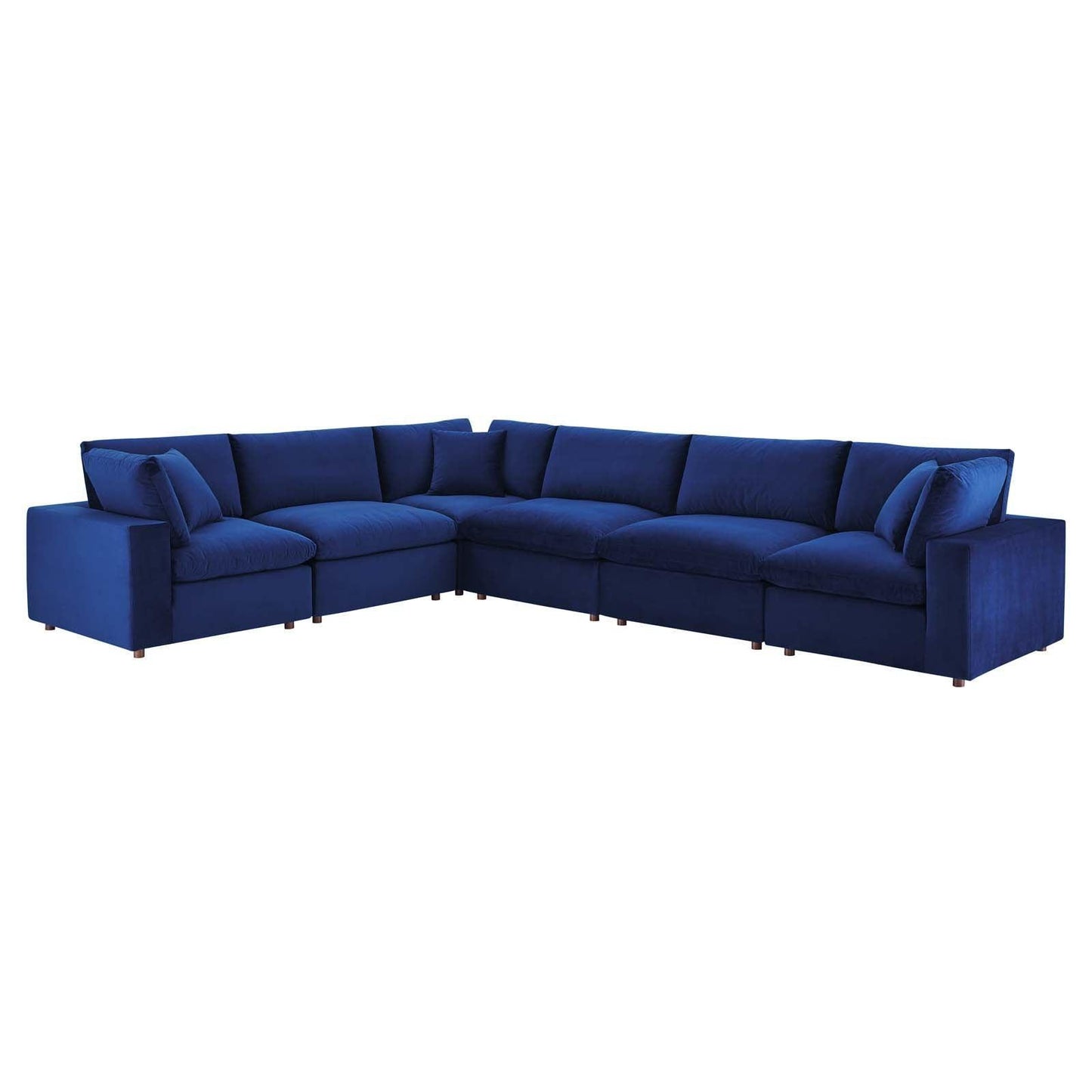 Commix Down Filled Overstuffed Performance Velvet 6-Piece Sectional Sofa, EEI-4824 FredCo