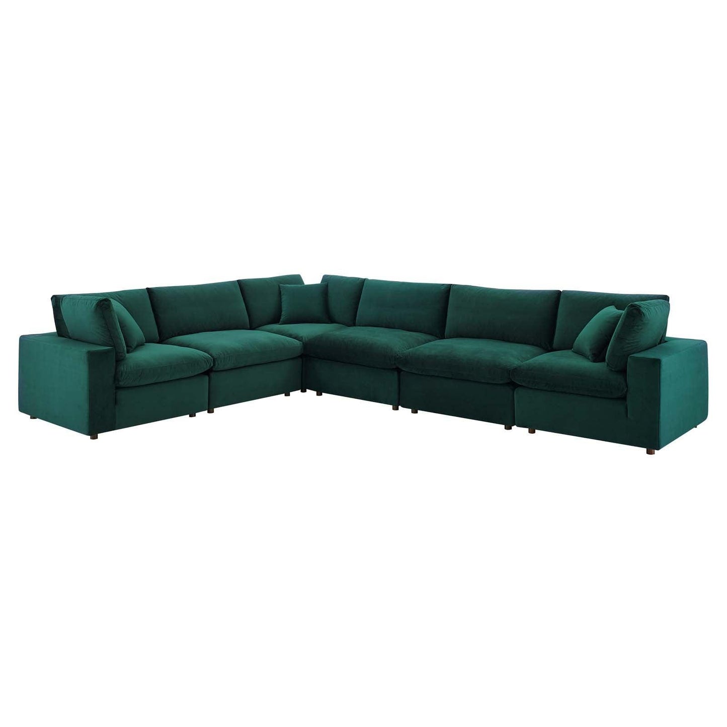 Commix Down Filled Overstuffed Performance Velvet 6-Piece Sectional Sofa, EEI-4824 FredCo