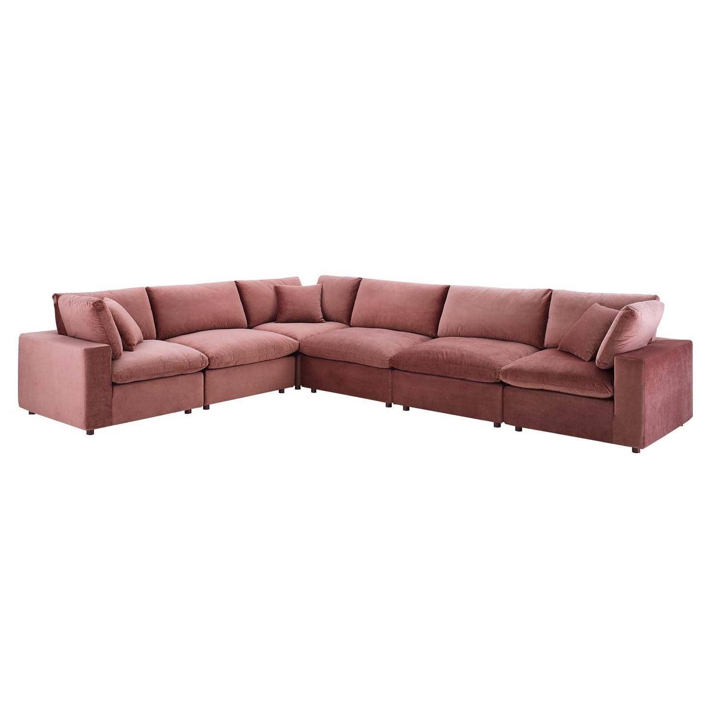 Commix Down Filled Overstuffed Performance Velvet 6-Piece Sectional Sofa, EEI-4824 FredCo