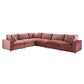 Commix Down Filled Overstuffed Performance Velvet 6-Piece Sectional Sofa, EEI-4824 FredCo