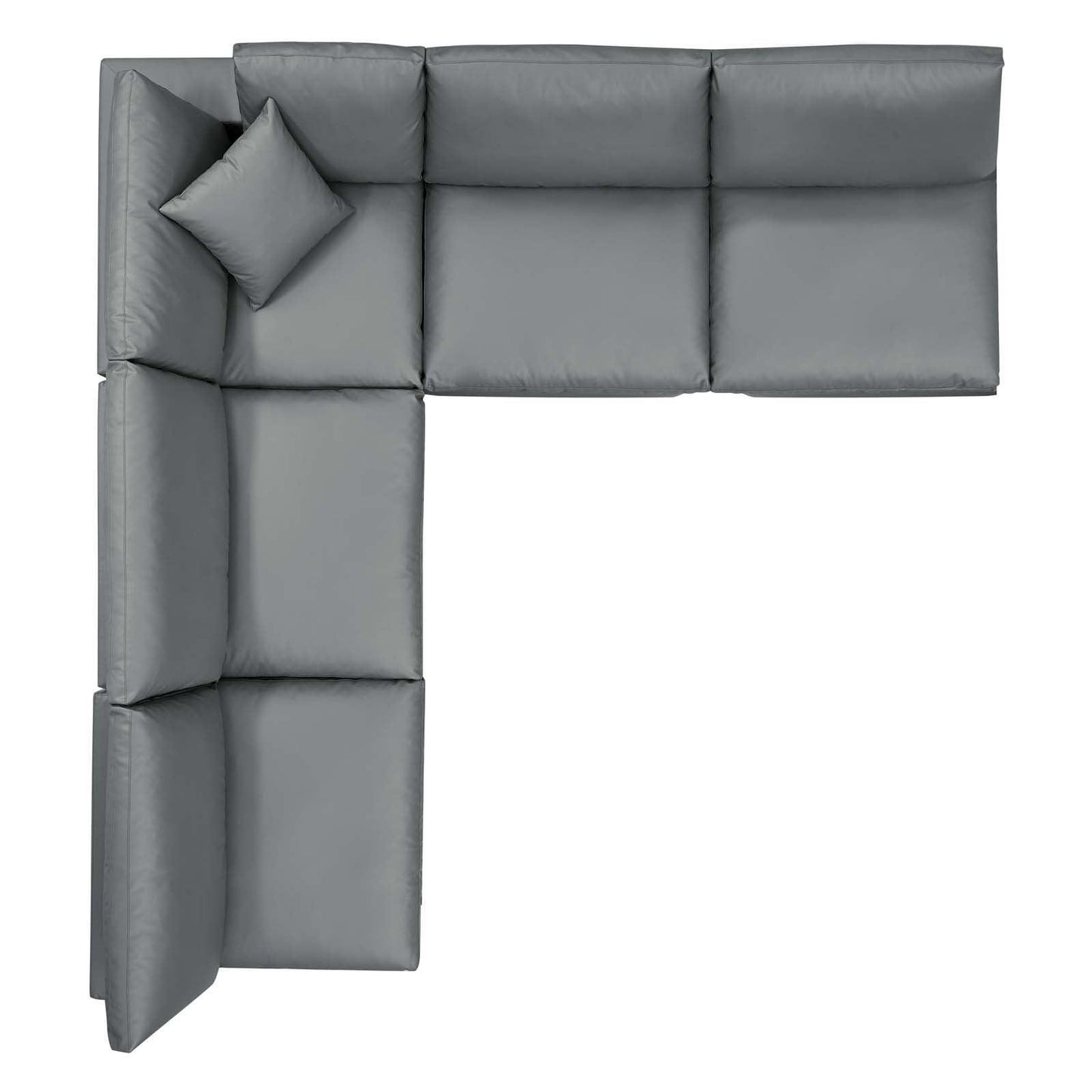 Commix Down Filled Overstuffed Vegan Leather 5-Piece Sectional Sofa, EEI-4919 FredCo